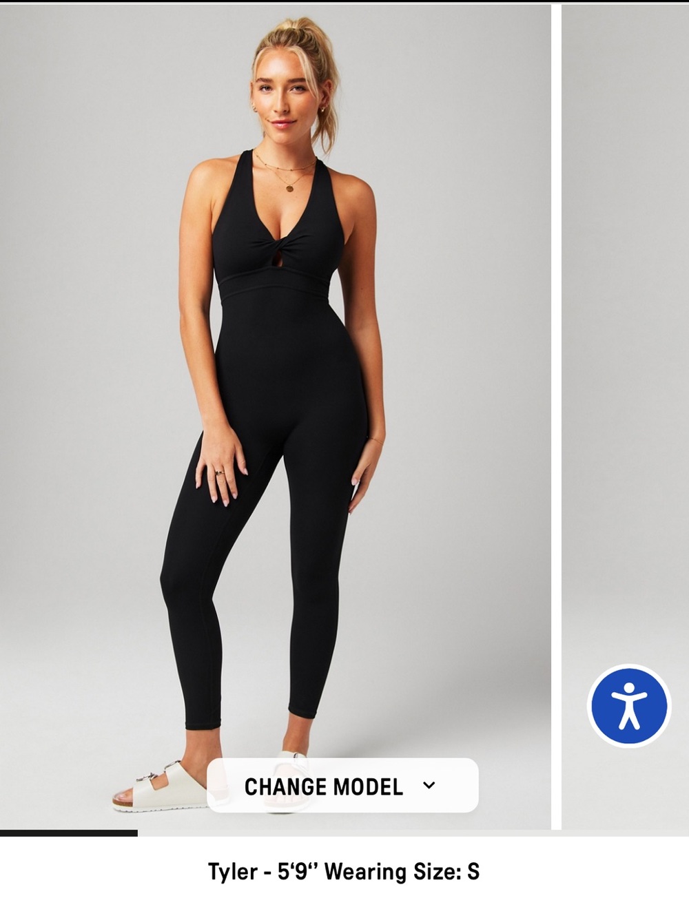 Fabletics NWT Twist Front Oasis Pocket Jumpsuit Black Med